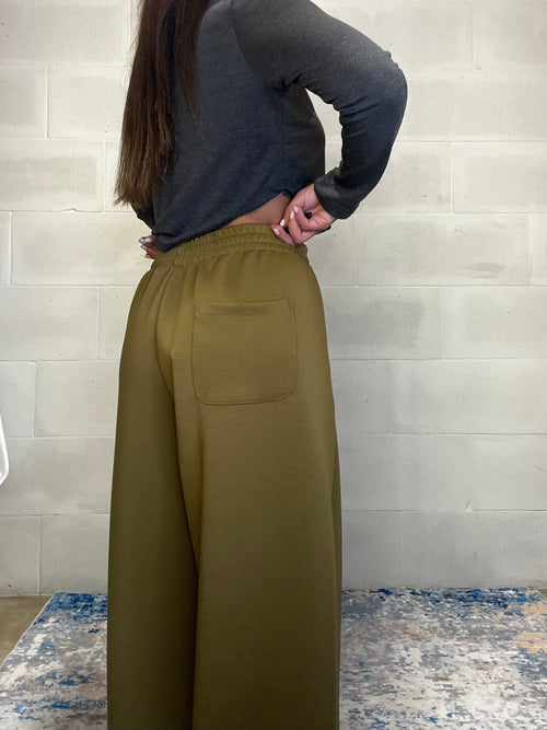 Pantalone della tuta baggy in neoprene senape