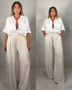 Pntalone in 100% viscosa ultra comfy panna
