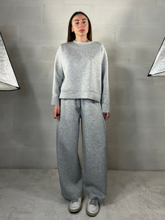 Completo tuta comfy chic baggy in neoprene grigio