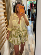 Camicia over in tencel gialla