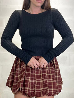 Pull lavorazione trecce nero