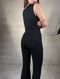 Pantalone extra flare elasticizzato