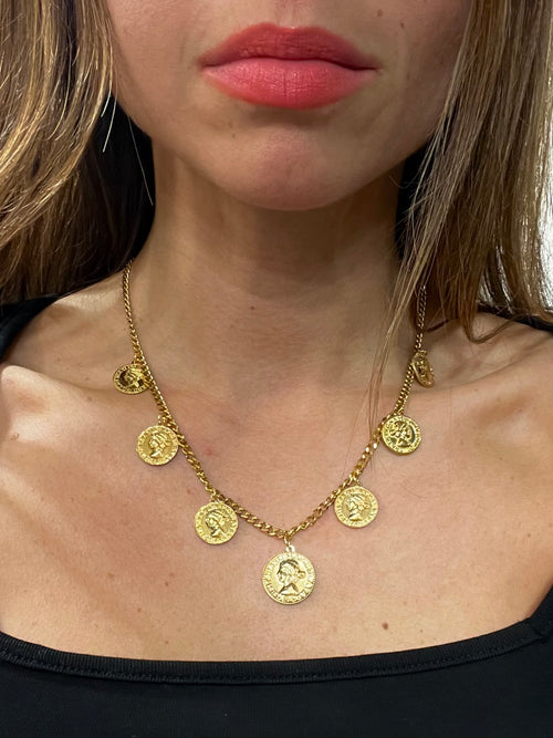Collana monete dorata