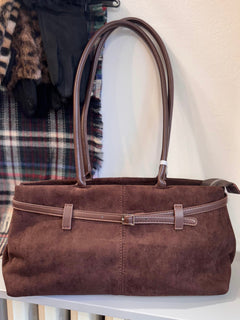 Borsa scamosciata Miu marrone