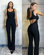 Jumpsuit elasticizzata in lycra drappeggio sul retro