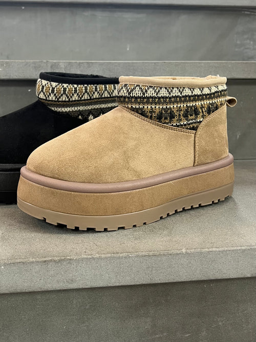 Stivaletto platform ultra mini Cortina beige