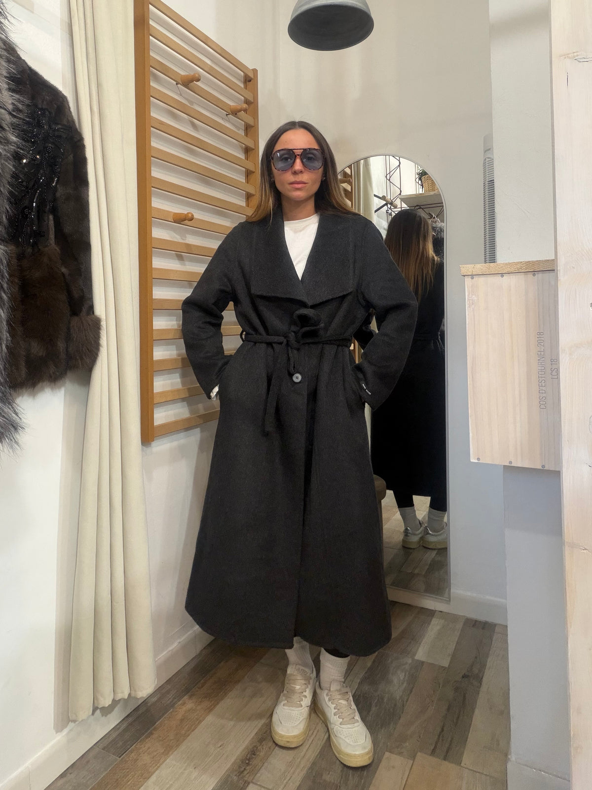 Cappotto in 70% lana Hand made nero