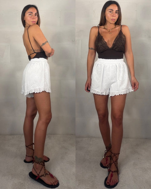 Short in sangallo bianco Luna