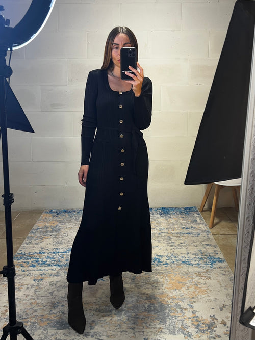 Maxi abito in filo nero Cherie