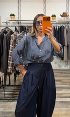 Camicia in tencel grigio carta da zucchero