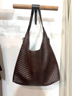 Borsa Monaco intreccio testa di moro 37x27 cm