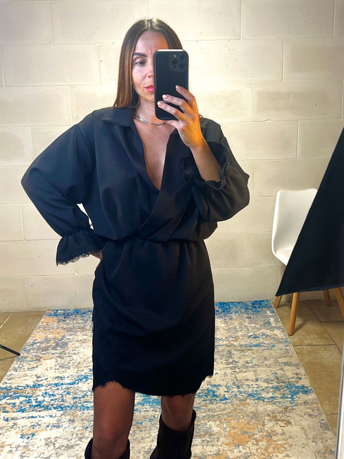 Dress bordi in pizzo nero