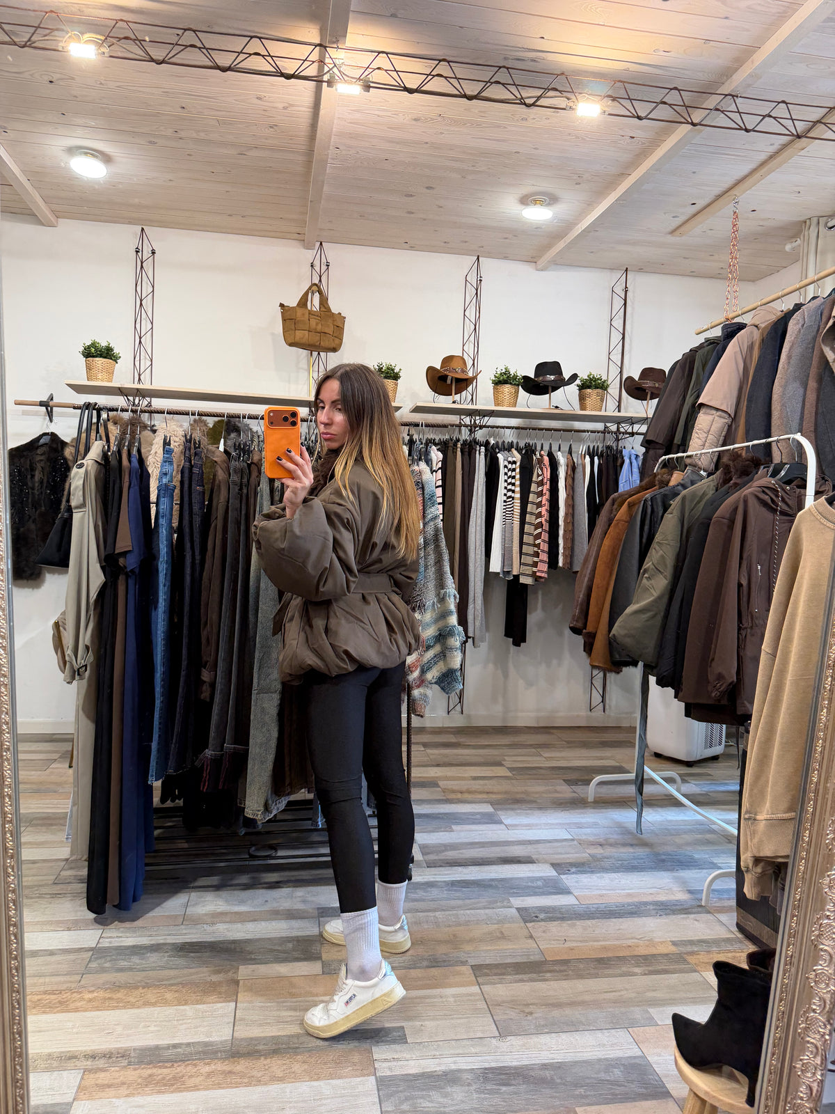 Bomber kimono Cracovia inserti in ecopelliccia con cintura annodabile kaki