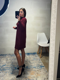 Angel dress simil lana rasata bordeaux