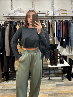 Pantalone della tuta baggy in neoprene verde militare