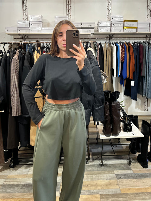 Pantalone della tuta baggy in neoprene verde militare