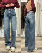 Jeans a palazzo lavaggio medio