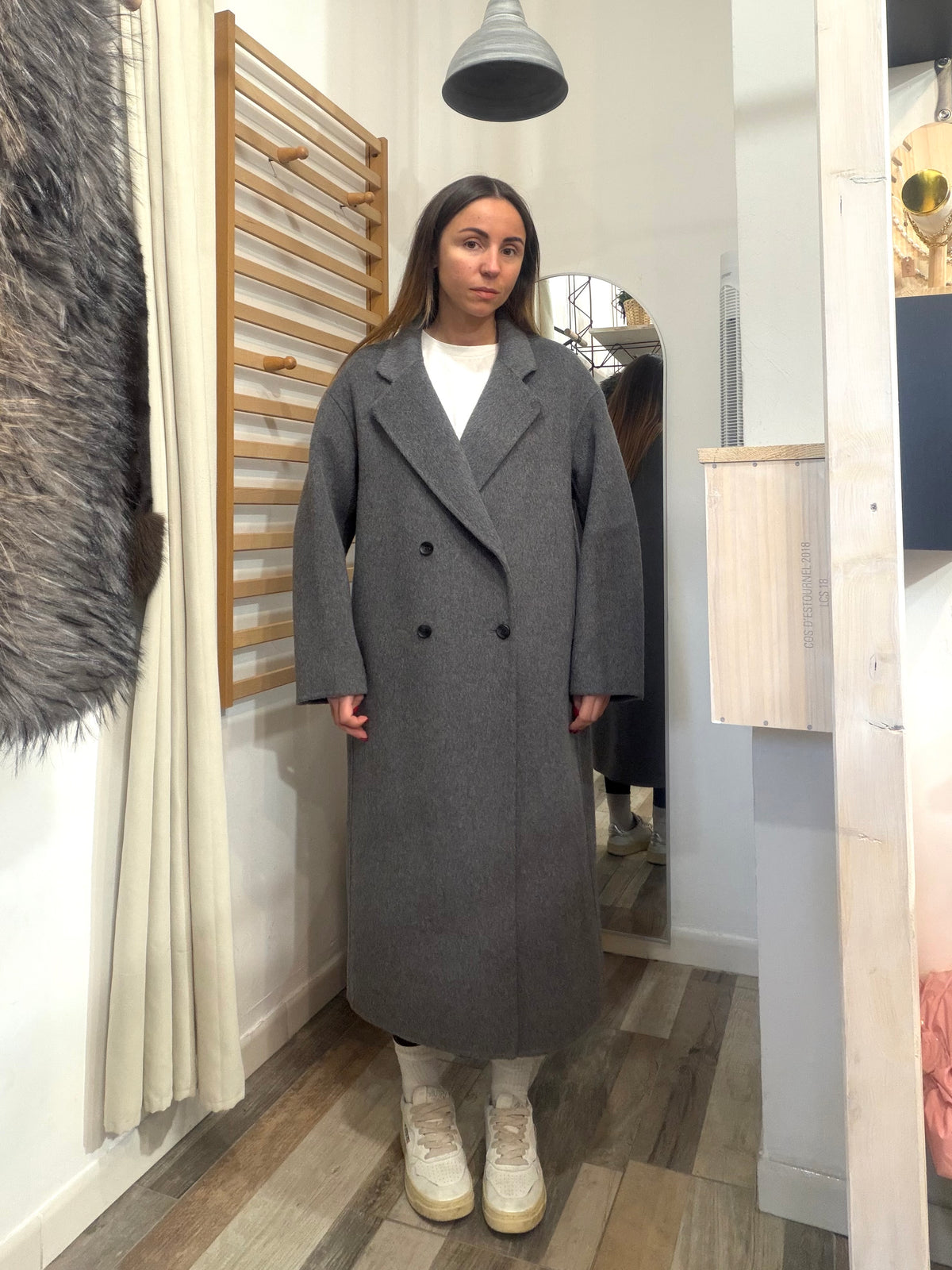Cappotto in 70% lana grigio
