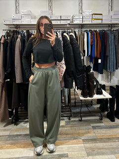 Pantalone della tuta baggy in neoprene verde militare