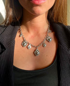 Collana multi cuore sacro argentata