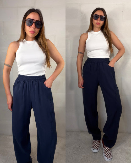 Pantalone 60% viscosa leggero blu