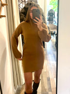 Dress in maglia camel