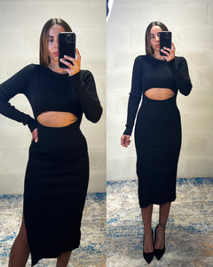 Dress cut-out frontale simil lana Victoria