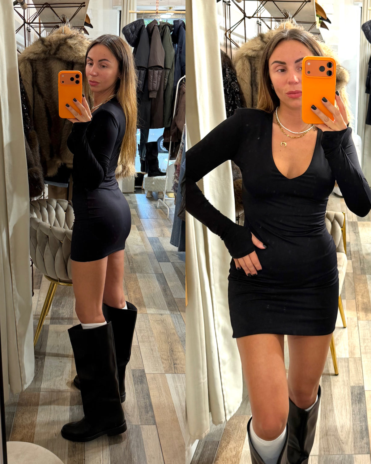 Tubino in lycra manica lunga