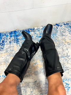 Stivale tacco largo punta quadrata Minerva