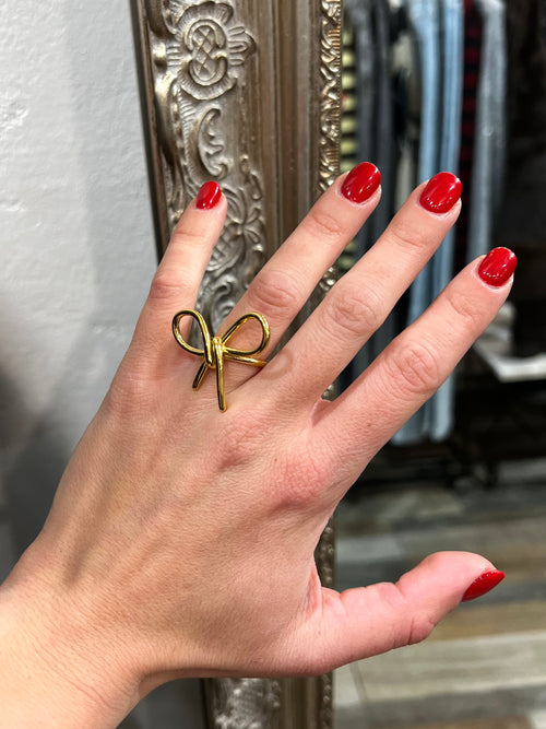 Anello fiocco regolabile dorato