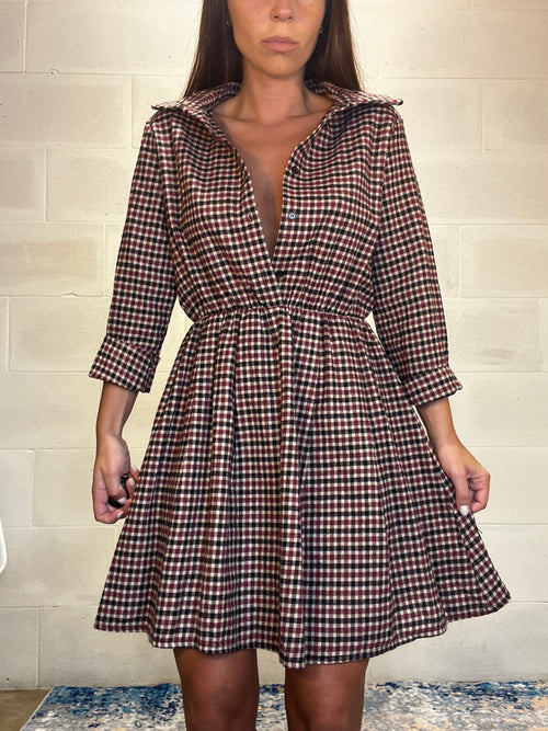 Abito chemisier in flanella quadrettato