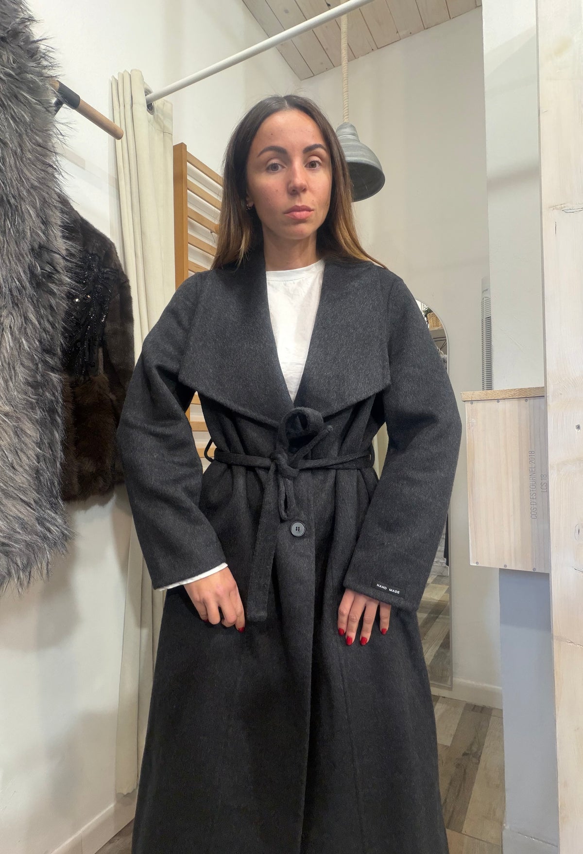 Cappotto in 70% lana Hand made nero
