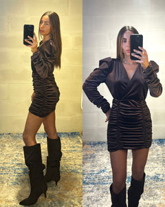 Dress in velluto marrone Matilda