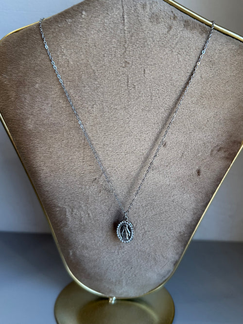 Collana madonnina argentata