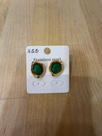 Orecchini stile vintage pietra verde