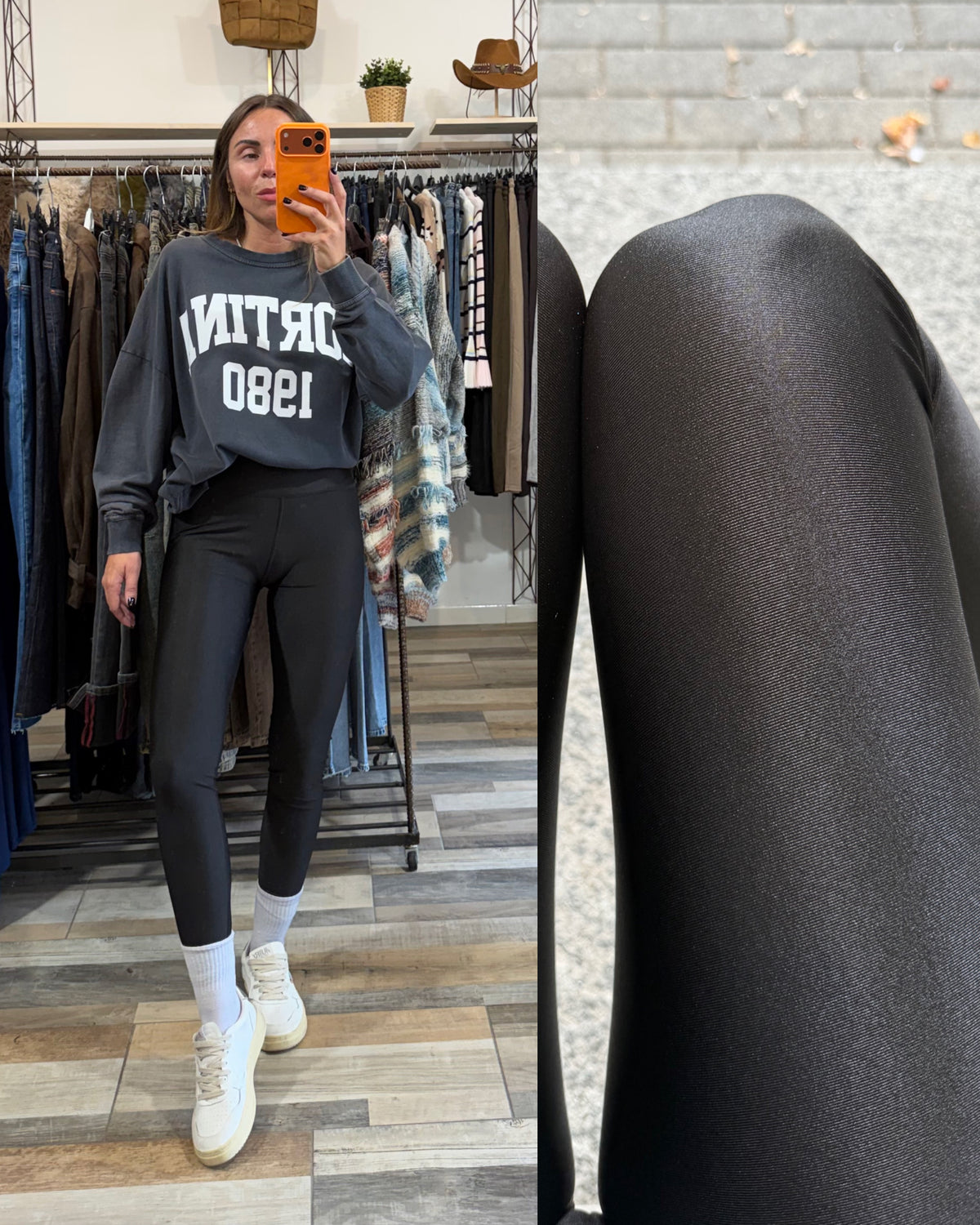 Leggings metallizzato nero