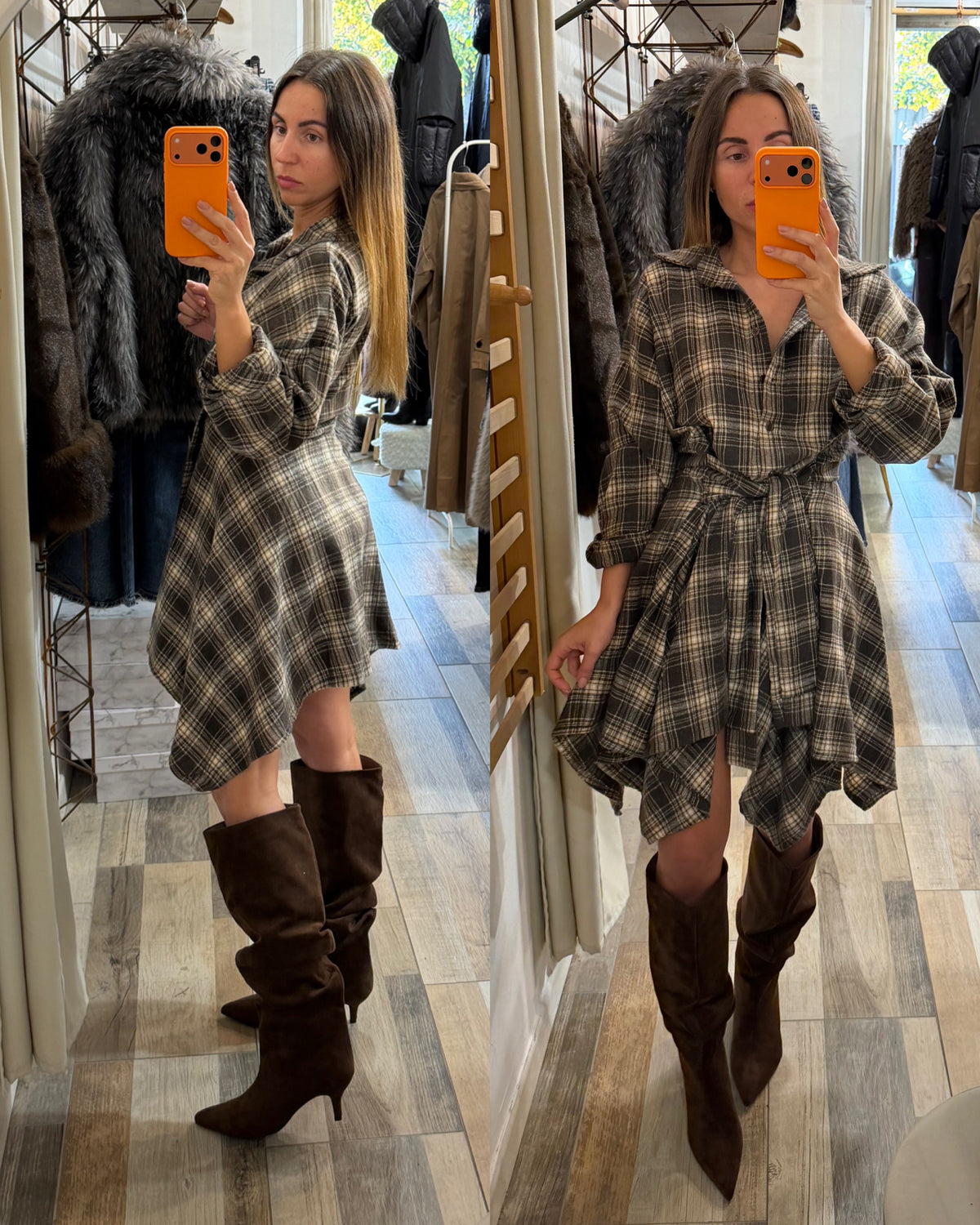 Abitino in flanella tartan con nodo