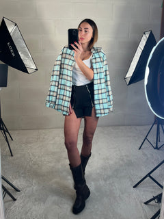 Camicetta in flanella tartan tiffany
