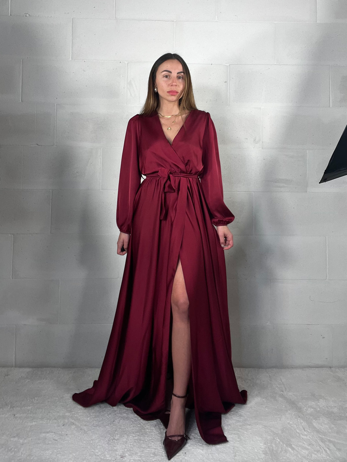 Maxi abito da cerimonia Flaminia bordeaux