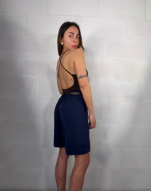 Bermuda con elastico in vita sul retro blu Office