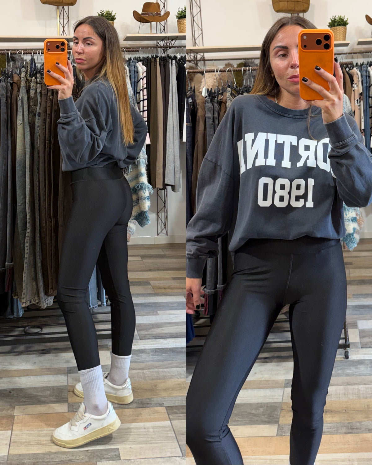 Leggings metallizzato nero