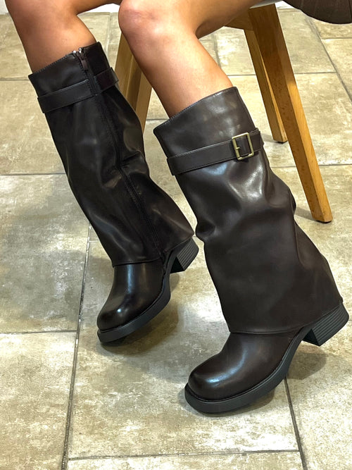 Stivale Biker Mammut con risvolto testa di moro