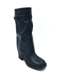 Stivale Biker Mammut con risvolto nero