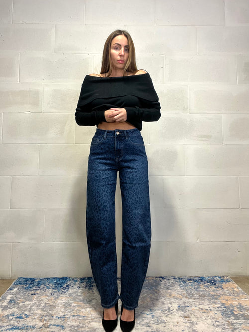 Denim animalier baggy