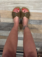 Ciabatta Madrid marrone suede suola in vera pelle