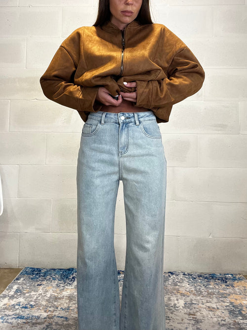 Jeans a palazzo chiaro ultra morbido