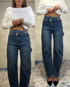 Denim baggy a portafoglio lavaggio medio