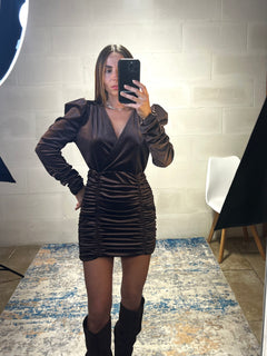 Dress in velluto marrone Matilda