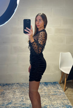 Mini dress in velluto/velato Paris