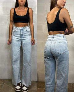 Jeans gamba dritta taglio vivo